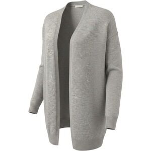 Harper Lane Heather Grey Wool Cashmere Open Front Cardigan Sweater HLGT47880 L